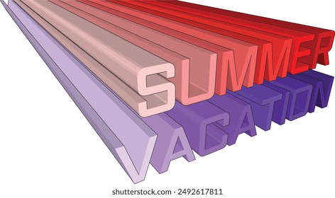 'SUMMER VACATION' typography, vector and images of scene set on the beach, Personal creations