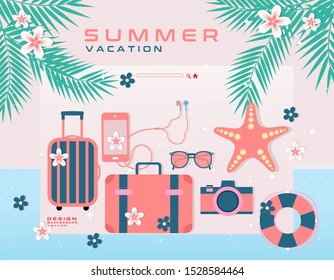 Summer vacation vector abstract background