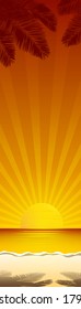 summer vacation vector banners with tropical beach