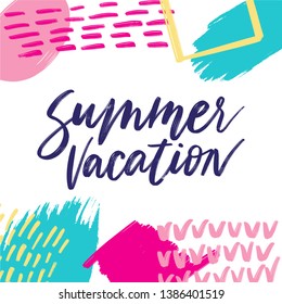 SUMMER VACATION. VECTOR SUMMER HAND LETTERING