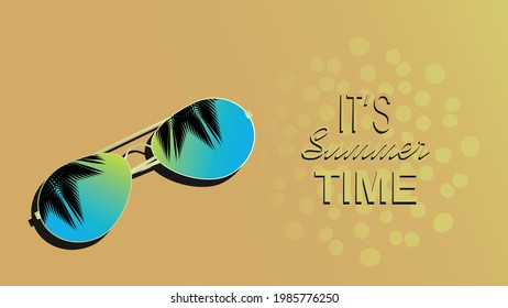 Summer vacation vector page template. Resort web banner design Illustration of beach entertainment glasses for tourists. Beach accessories online shop website home