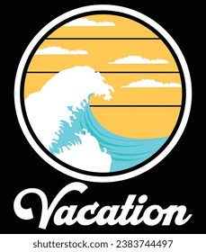 Summer Vacation Vector T Shirt Design
