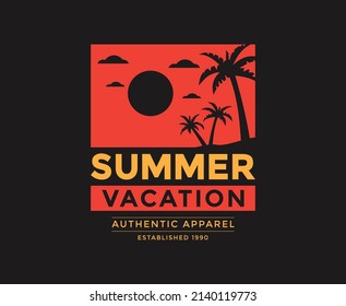 Diseño de camisetas vectoriales de vacaciones de verano para impresión 