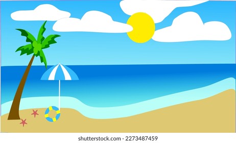 summer vacation view during day time on beautiful beach