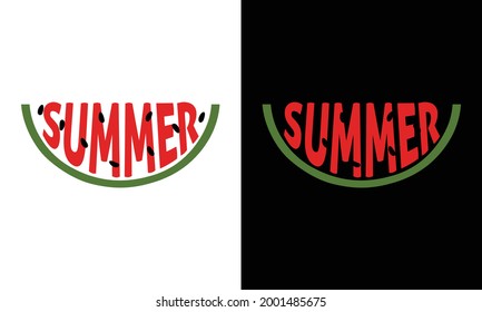 Summer Vacation Watermelon Vector Design