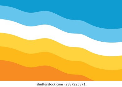 summer, vacation wavy background; top view of the beach- vector illustration