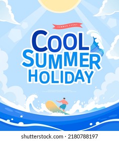 Ilustración del Banner Web de vacaciones de verano.