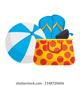 summer vacations bag with sandals and balloon