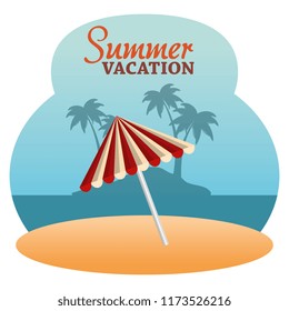 summer vacations with beach umbrella
