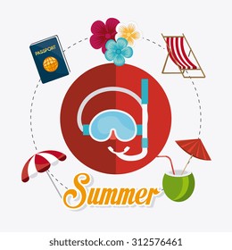 Summer vacations digital design, vector illustration eps 10.