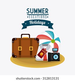 Summer vacations digital design, vector illustration eps 10.
