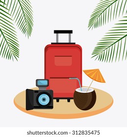 Summer vacations digital design, vector illustration eps 10.