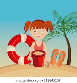 Summer vacations digital design, vector illustration eps 10.