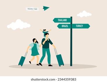 Summer vacations and holiday vector illustration. Collection of traveling and tourism elements.