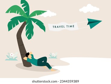 Summer vacations and holiday vector illustration. Collection of traveling and tourism elements.