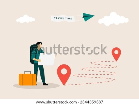 Summer vacations and holiday vector illustration. Collection of traveling and tourism elements.
