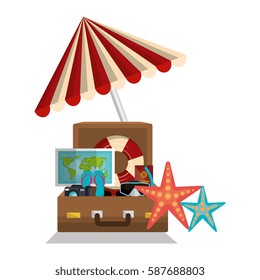 summer vacations holidays icons