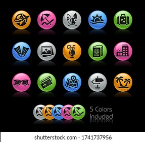 Iconos de vacaciones de verano // El archivo vector incluye 5 versiones de color en diferentes capas.