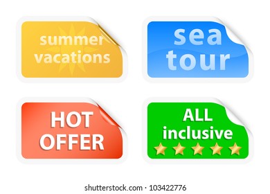 Summer vacations labels. Vector illustration