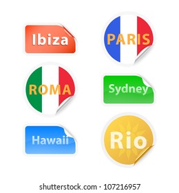 Summer vacations labels. Vector illustration