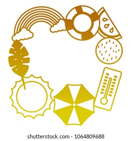 summer vacations set icons