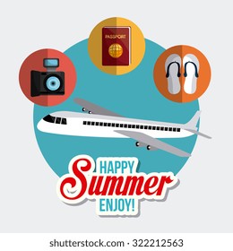 Summer, vacations and travel design, vector illustration