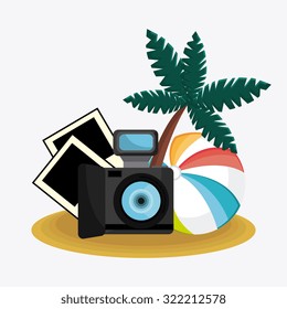 Summer, vacations and travel design, vector illustration