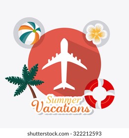 Summer, vacations and travel design, vector illustration