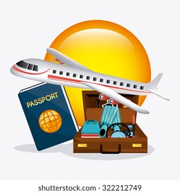 Summer, vacations and travel design, vector illustration
