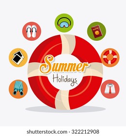 Summer, vacations and travel design, vector illustration