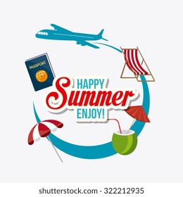 Summer, vacations and travel design, vector illustration