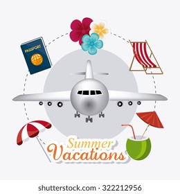 Summer, vacations and travel design, vector illustration