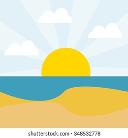 Summer, vacations and travel graphic design, vector illustration