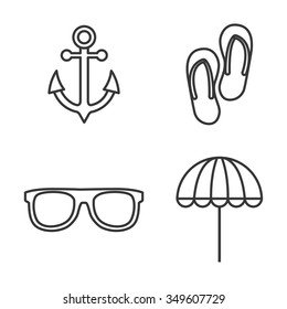 Summer, vacations and travel graphic design with icons, vector illustration