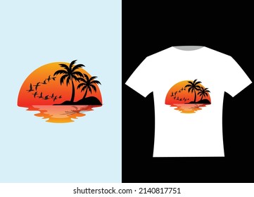 Sommerferien T-Shirt Design , Vektorgrafik .