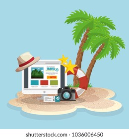 summer vacattions set icons