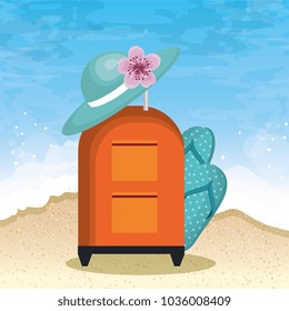 summer vacattions set icons