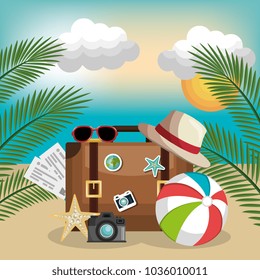 summer vacattions set icons