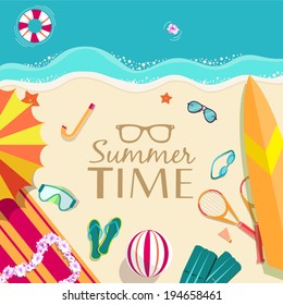 summer vecetion time background vector illustration concept