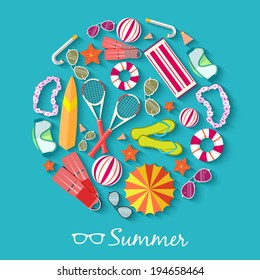 summer vecetion time background vector illustration concept