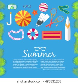 summer vecetion time background vector illustration concept