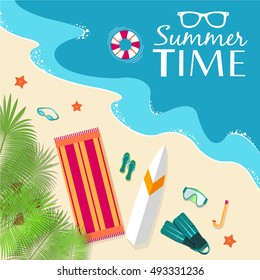 summer vecetion time background vector illustration concept