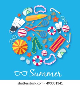 summer vecetion time background vector illustration concept