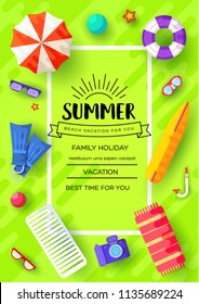 summer vecetion time  vector brochure cards set. Ecology template of flyear, magazines, poster, book cover, banners. Outdoor invitation concept background. Layout illustration modern page background.