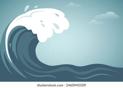 Summer Vector abstract background with waves on sea for surf. Banner Design template for Brochure, Flyer for business purposes.