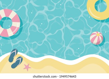 summer vector background with beach illustrations for banners, cards, flyers, social media wallpapers, etc.