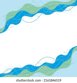 Fondo del vector de verano. Olas gráficas, salpicaduras y pinceladas de pincel decorativas. Perfecto para carteles, medios sociales y materiales impresos
