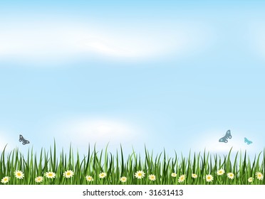 Summer vector background. Nature Collection.