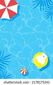 summer vector background with a polar bear floating in water for banners, cards, flyers, social media wallpapers, etc.