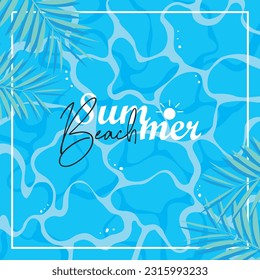 summer vector background with pool illustrations for banners, cards, flyers, social media wallpapers, etc.